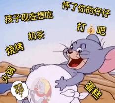 怀了你的仔仔打钱吧孩子现在想吃火锅烧烤奶茶蛋杰瑞表情包